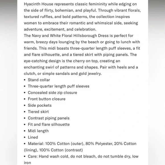 Tuckernuck Hillsborough Dress - Navy. S. NWT. - Picture 6 of 9